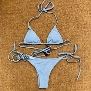Light Sky Blue String Bikini Set